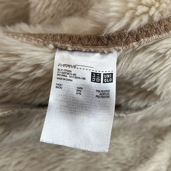 Uniqlo Beige Fur Jacket Size XS - Picture 6 of 6